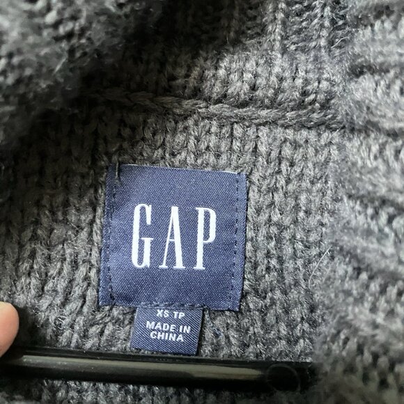 Gap Cable Knit Turtleneck Sweater Womens XS Cast Iron Comfy Pullover - Picture 4 of 7